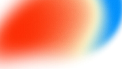 Glowing orange blue wave gradient aesthetic template with noise and grainy texture