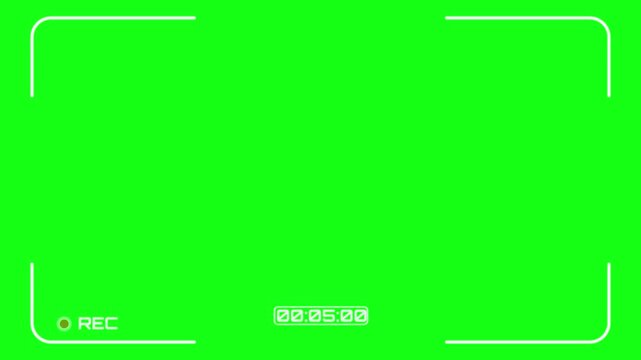Camera Recorder Screen Overlay Interface with Alpha Channel, Digital Video Recording Viewfinder Motion Graphic