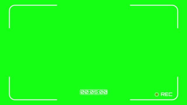 Camera Recording Screen Interface Overlay with Alpha Channel, Digital Video Recorder Viewfinder Display on Transparent Background