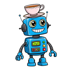 Fototapeta premium Colorful Cartoon Toys Collection for Kids robot Isolated on Transparent Background