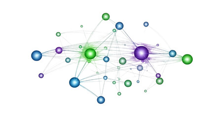 Abstract Visualization of a Digital Network Showing Interconnected Data Points and Complex Relationships for Technology and Communication