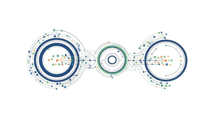 Fototapeta premium Abstract visualization of a sprawling digital network, symbolizing data interconnection, technological integration, and systemic pathways for modern communication
