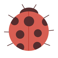 Cute Red Ladybug Illustration: Symbol of Good Luck Insect
