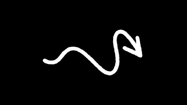 Hand Drawn rough Doodle Arrows on black background