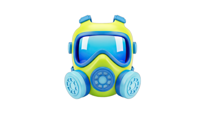 3D Rendered Gas Mask Isolated on White Background