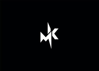 MK abstract initial logo and creative logo