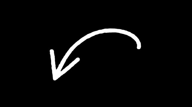 Hand Drawn rough Doodle Arrows on black background