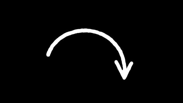 Hand Drawn rough Doodle Arrows on black background
