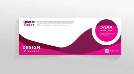 Vector banner template for social media and web, horizontal banner for cover, promotion banner tempalate for digital product and services, abstract purple colour web banner. eps 10