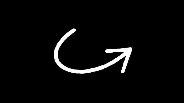 Hand Drawn rough Doodle Arrows on black background