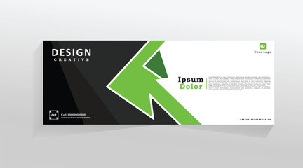 Vector abstract banner web template, business design template for social media, cover header, green colour banner template. vector template with eps 10