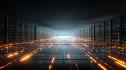 Data center server rows technology infrastructure