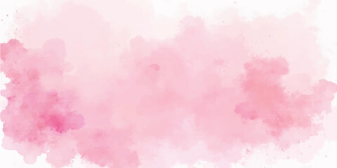 An abstract pink watercolor background features pastel textures and artistic ink splashes on a vintage grunge paper design for a light red paint wallpaper illustration © ROPA