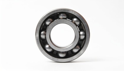 Close-up of a ball bearing on white background