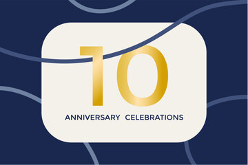 10 anniversary with gold writing. Anniversary celebration concept with elegant decorations, warm lighting, and joyful atmosphere. Symbolizing love, commitment, and memorable moments