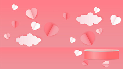 valentine pink podium love background