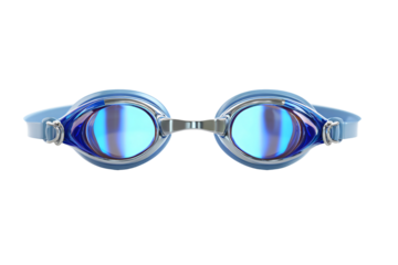 Blue Swim Goggles Isolated on White Background