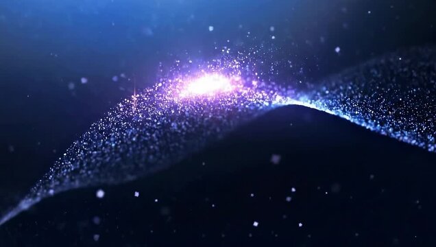 A Radiant Stream of Particles Represents the Flow of Information in a Digital Galaxy, Highlighting the Beauty of Technology and Cosmic Connections