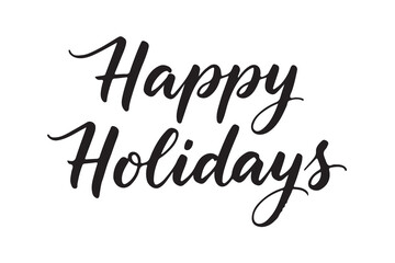 happy holiday script calligraphy lettering