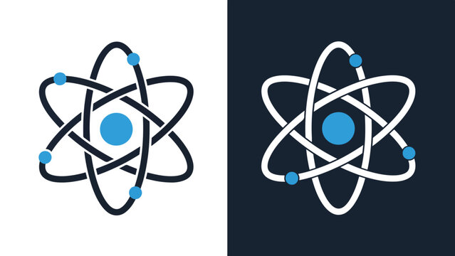 Atomic icons - Line and glyph solid icon set - Solid icons vector collection - Blue icon set - Icon vector - Flat Design Icon - Vector icon symbol