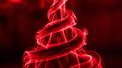 Abstract background of glowing red spheres in a futuristic cityscape at night