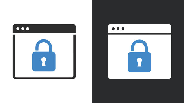 Secure website icons - Line and glyph solid icon set - Solid icons vector collection - Blue icon set - Icon vector - Flat Design Icon - Vector icon symbol