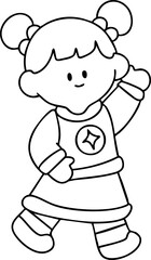 Chinese New Year 2026, the year of the Horse, red and gold line art characters, simple hand-drawn Asian elements with craft (Chinese translation: Happy Chinese New Year 2026, year of the Horse)