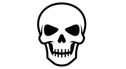 Obraz premium Simple Black and White Skull Icon Vector Art Danger Symbol Halloween Morbid Concept cybersecurity