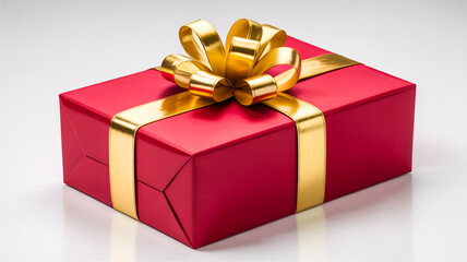 Obraz premium A high-quality product photograph of a wrapped gift box against a white backgroun