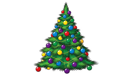 Obraz premium Decorated christmas tree with colorful ornaments