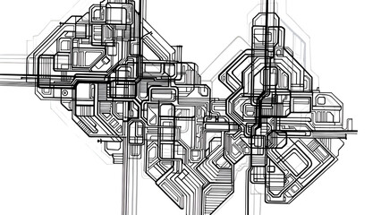 Abstract black ink forming abstract 7