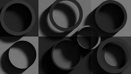 Abstract geometric pattern of dark, mysterious, and intricate shapes