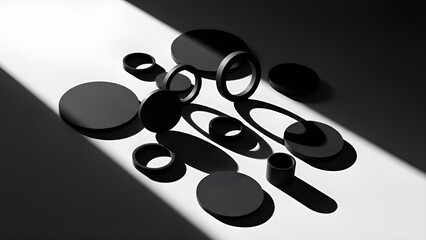 Abstract geometric pattern of dark, mysterious, and intricate shapes