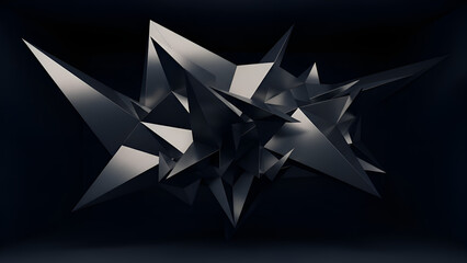 Abstract geometric pattern of dark mysterious shapes and lines