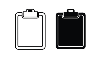 Clipboard icons -  Vector icon set - Line and glyph solid icon set - Icon vector - Flat Design Icon - Solid icons vector collection - Blue icon set 