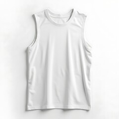 White Sleeveless Athletic Shirt on Light Background