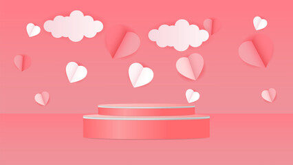 valentine pink podium love background