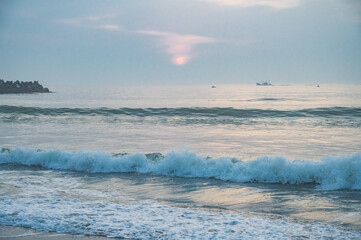 茨城　早朝の日川浜海水浴場