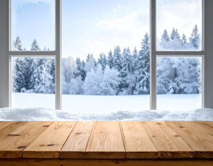 Winter Landscape Through a Window