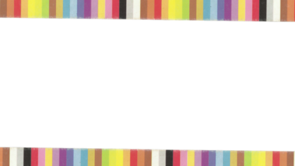 Rainbow Striped Paper Frame Border with Transparent Background