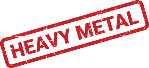 Grunge Red Heavy Metal Rubber Stamp Impression on White Background Isolated Angled View