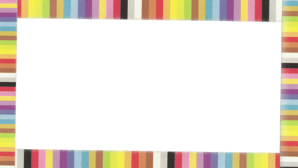Colorful Rainbow Striped Paper Frame with Black Center Background