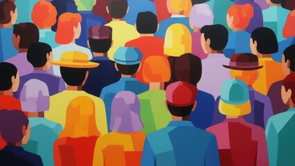 Diverse crowd of people from different cultures and ages