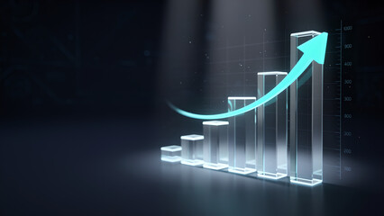 Growth success business finance graph bar arrow increase marketing investment Growth success business finance graph bar arrow increase marketing