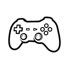 Simple line drawing of a game controller © vdomarket