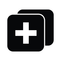Fototapeta premium Medical cross symbol on black background