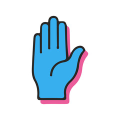 Obraz premium hand up 5 fingers sign art vector illustration