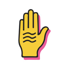 Obraz premium hand up 5 fingers sign art vector illustration