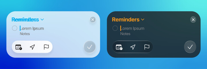 Reminder pop up UI design with accept and decline buttons