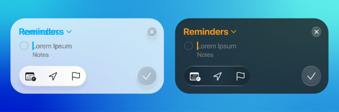 Reminder pop up UI design with accept and decline buttons